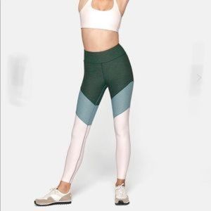 Outdoor Voices Green Leggings7/8 Springs Large Color Block